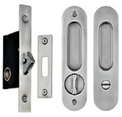 Oval lockable flush pull with lock FPO127