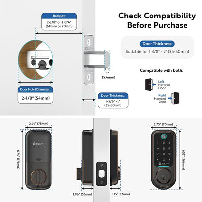 Solity Digital Smart Lock GT10BK Black